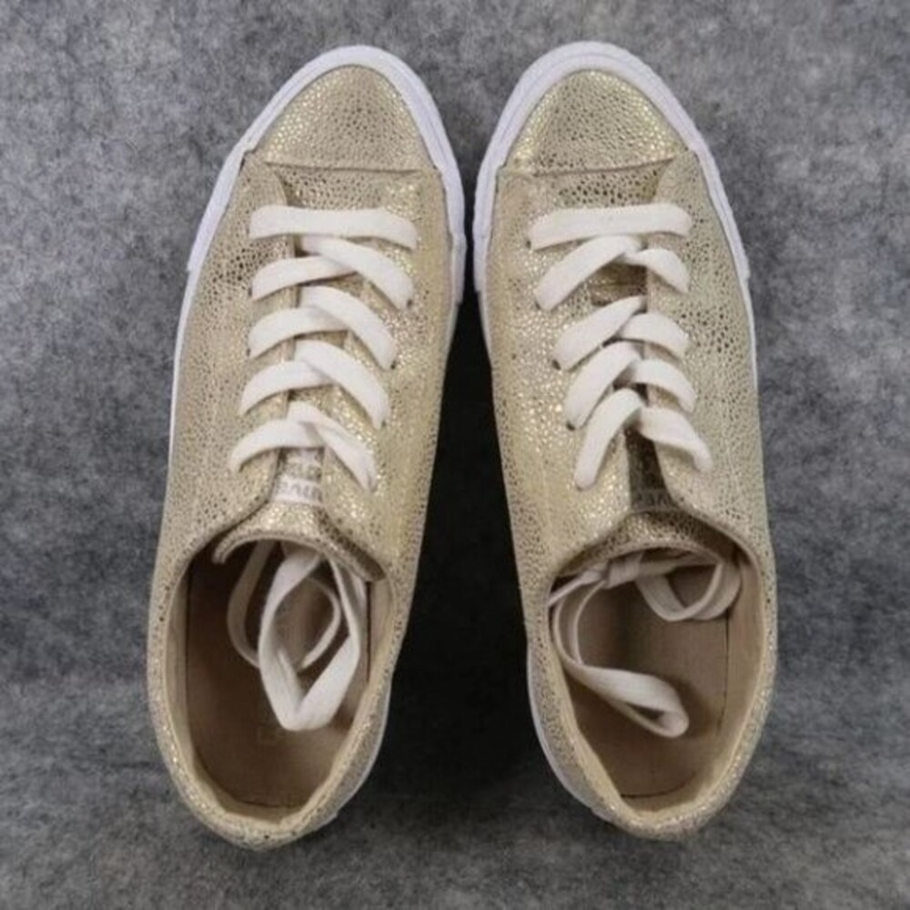 Converse All Star Sneakers Womens 5.5 Metallic Textured‎ Leather Cap Toe Lace Up